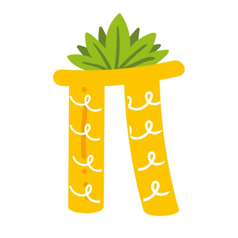 Pi comme ananas en blanc