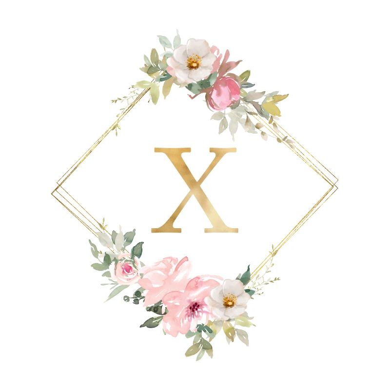 Customizable Monogram X Pastel Floral