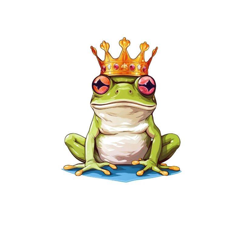 comic toad frog with crown
