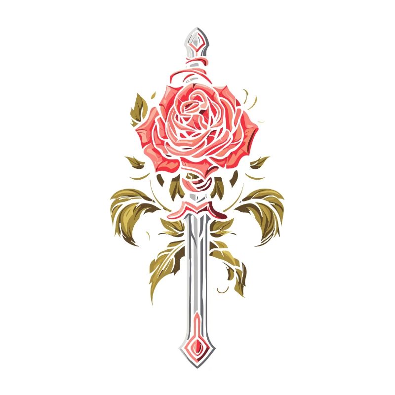 Rote Rose Goth Schwert