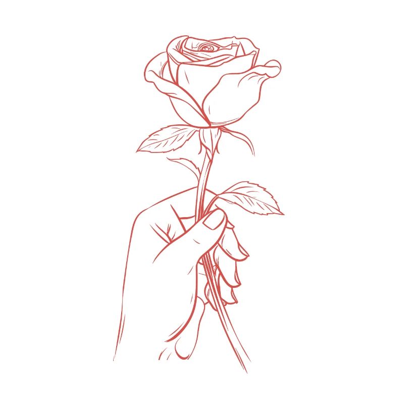 Rote Rose Goth Minimalistisch
