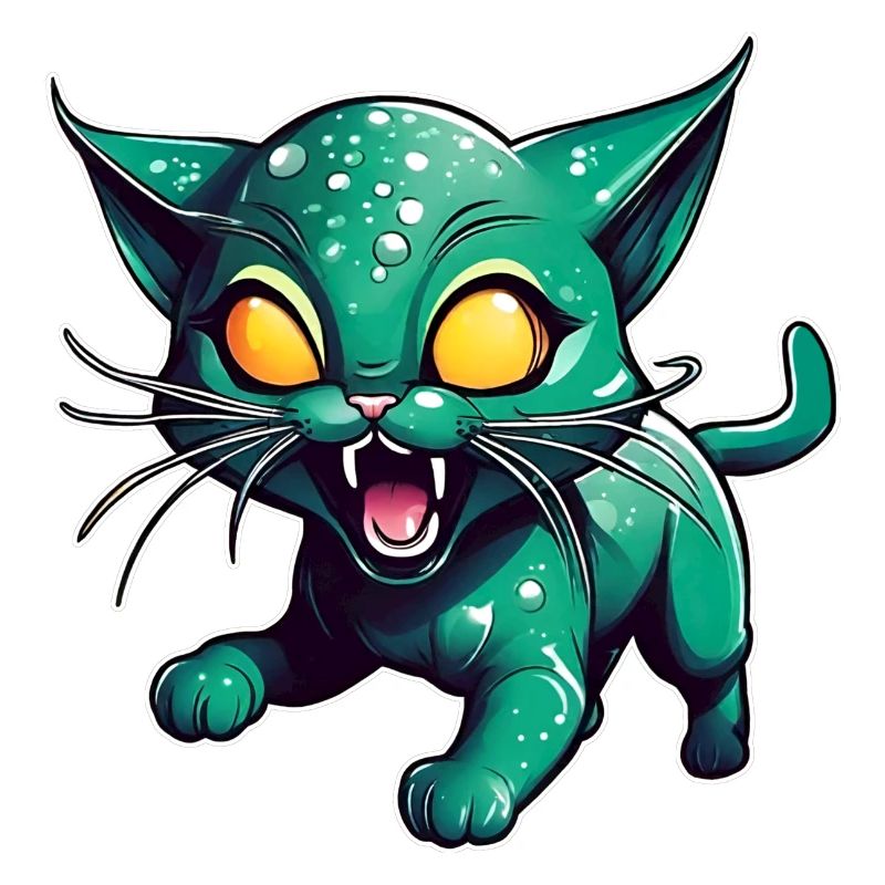 Chat extraterrestre vert