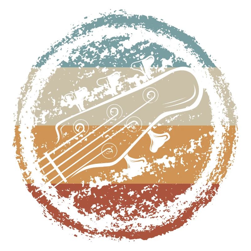 Retro Guitar Sunset Circle
