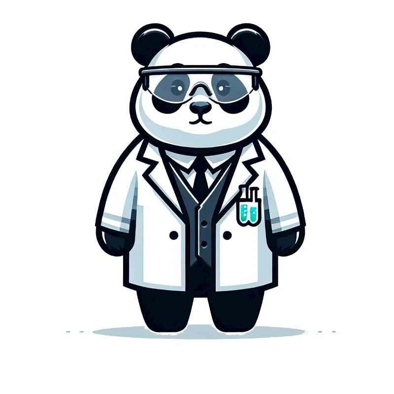 Mignon panda scientifique
