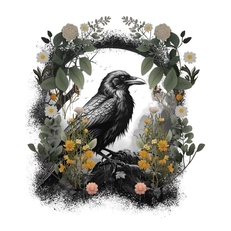 Raven, Nature, Flowers, Crow, Ravens, Crows, Dark Spring