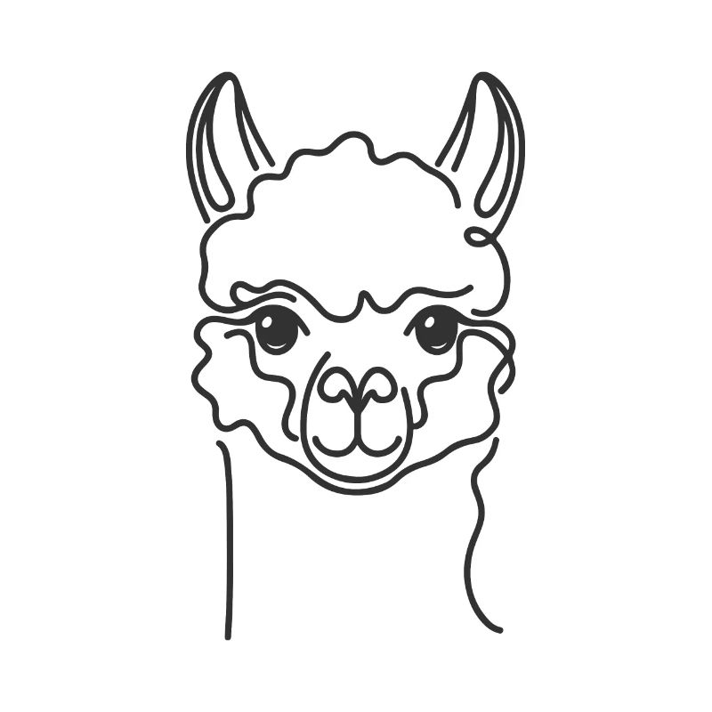 Line Art Dad Mama - Alpaca
