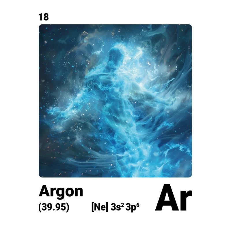 Argon - Ar - chemisches Element Periodensystem 018