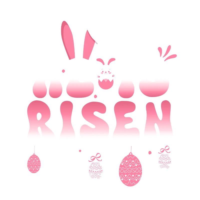 He Is Risen Easter Celebration Theme Bunny Eggs