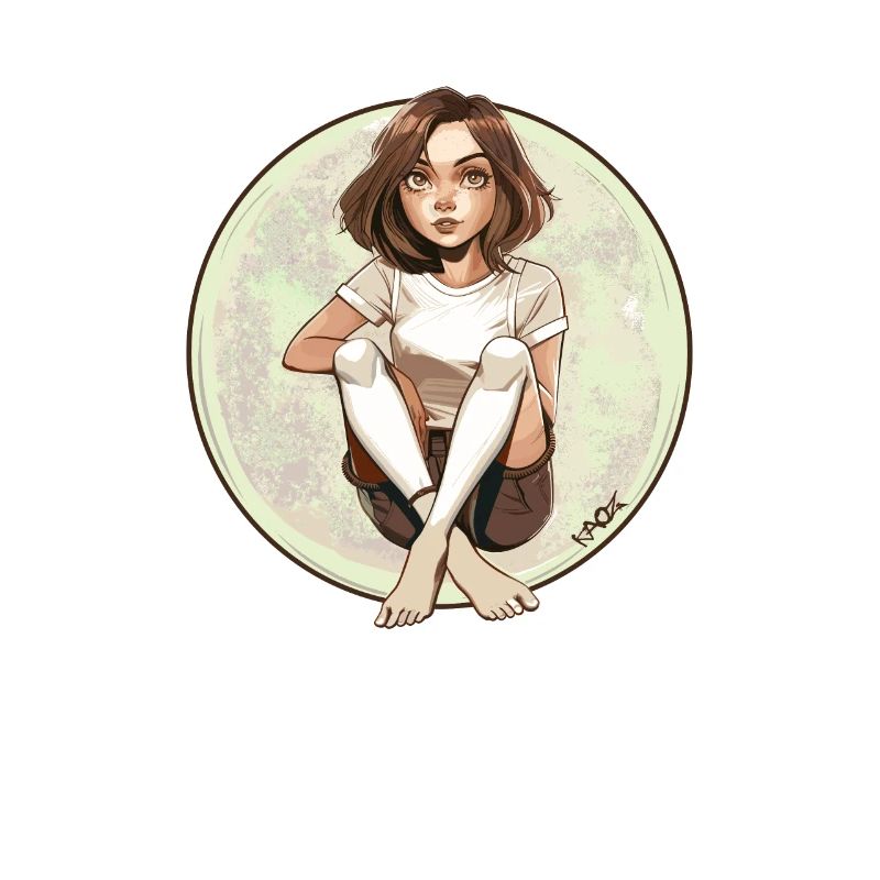 Sitzendes Anime-Mädchen