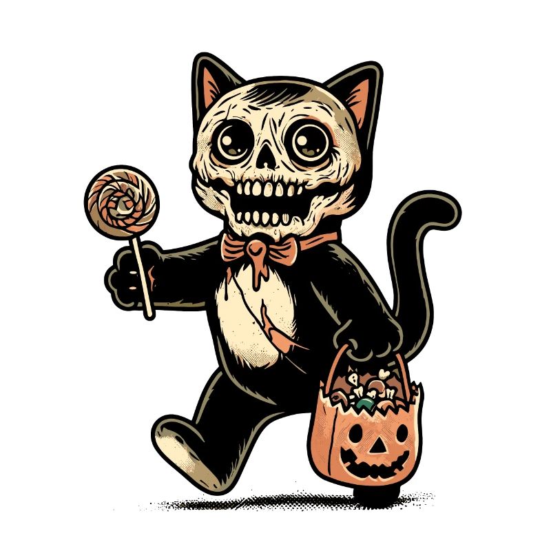 Gruselige Zombie Katze Süßes Oder Saures