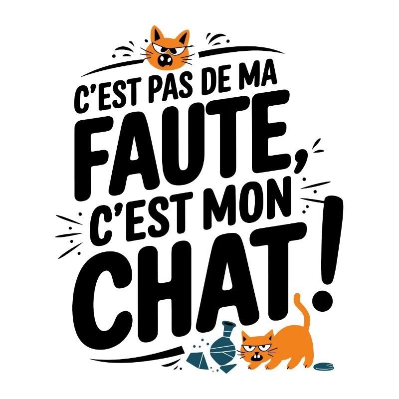 C'est Pas De Ma Faute C'est Mon Chat Humour