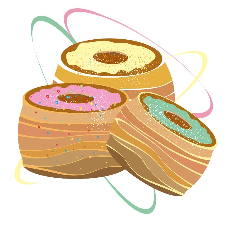Trois Cronuts – Illustration avec une douce séduction