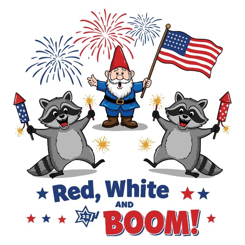 Waschbären-Feuerwerksparty zum 4. Juli
