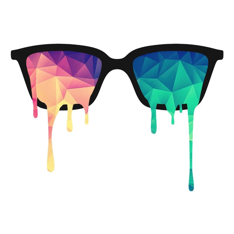Abstract Psychedelic Nerd Glasses with Color Drops