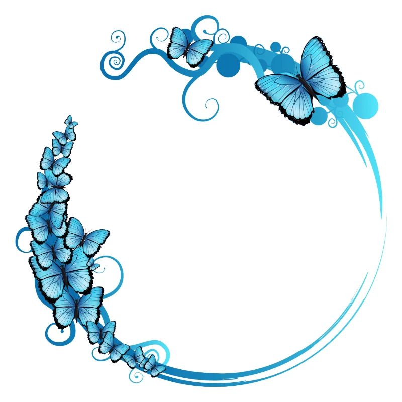 blue butterfly frame for your own texts