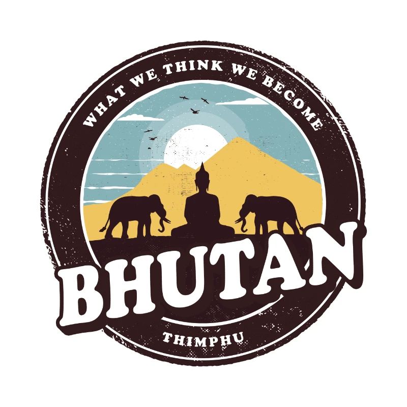 Bhutan Buddha Design mit Elefanten / Geschenkidee