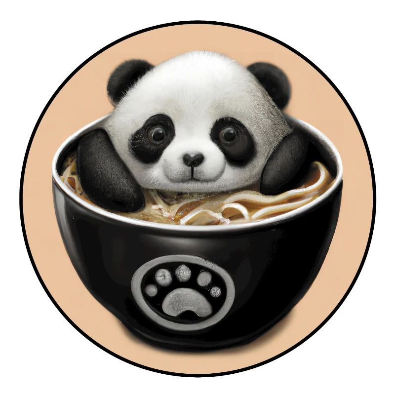 Bébé Panda Dans Un Bain De Ramen