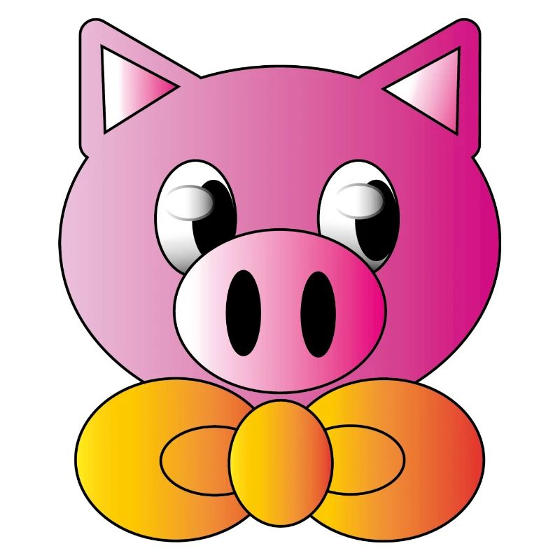 Cochon avec cravate à chignon