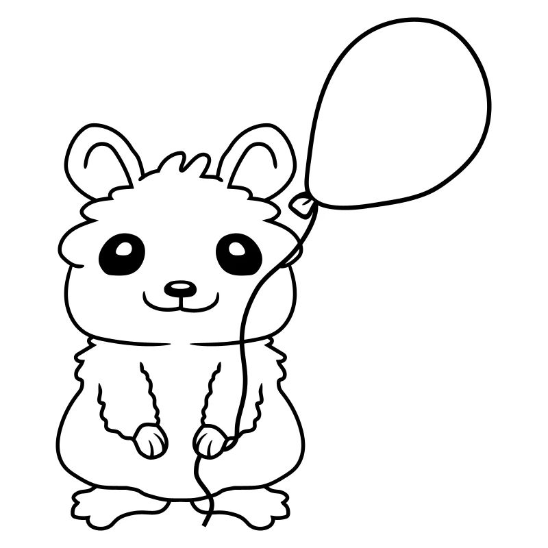 Hamster Luftballon Geschenkidee Comic