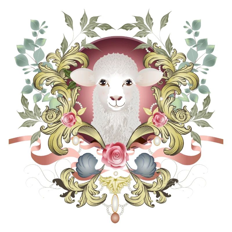 enchanting Easter lamb in a lavishly decorated frame