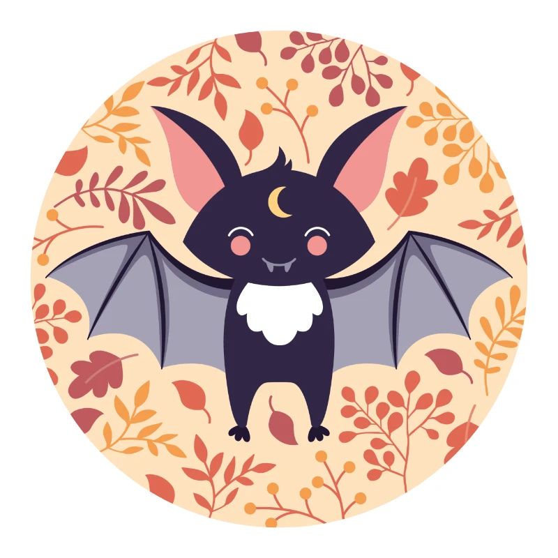 Fledermaus mit Herbstmuster