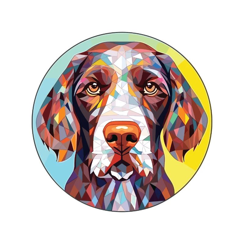 German Short Haired Pointer Dog Breed Watercolor