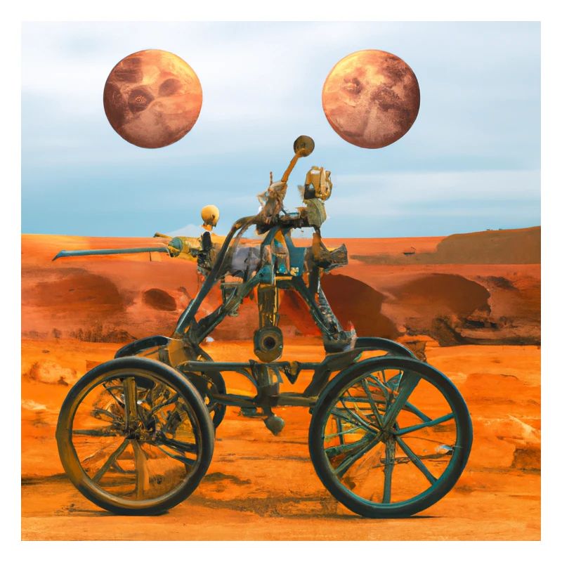 Mars-Rover mit zwei Monde