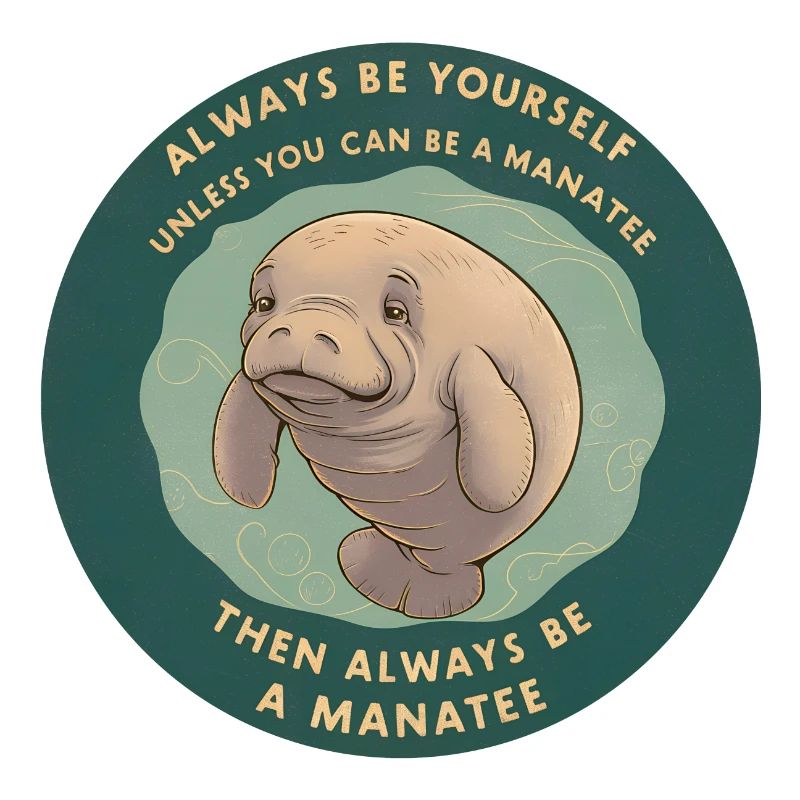 Sei Du selbst oder sei ein Manatee Lebensweisheit