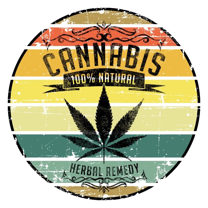 Retro Weed Cannabis Leaf