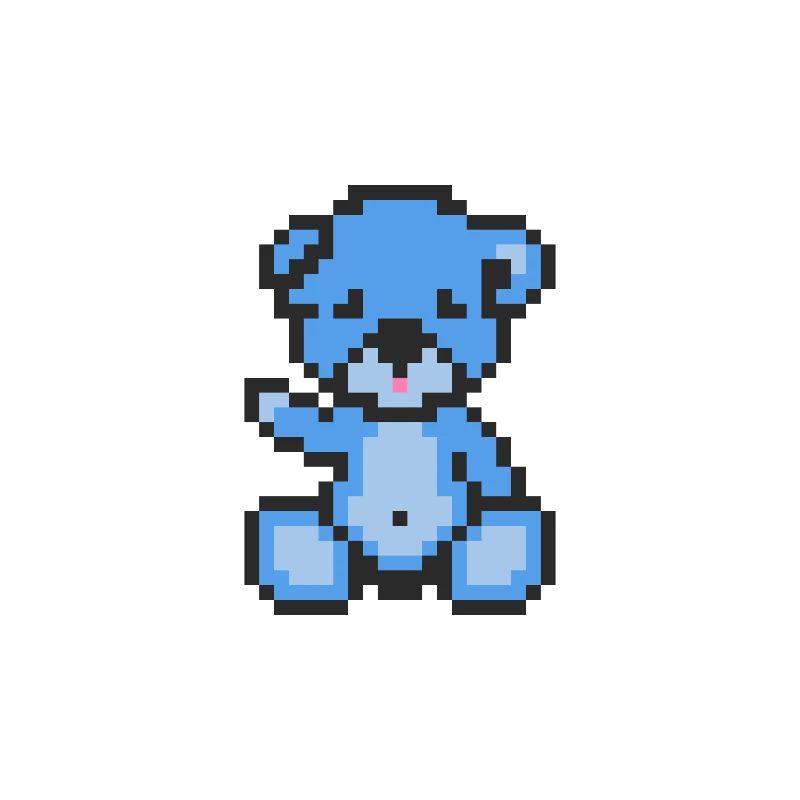 Pixel Bär Blauer Himmel