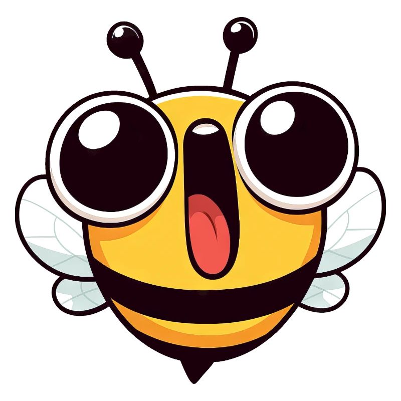 Euphoric Bee Meme Cartoon Face Joy