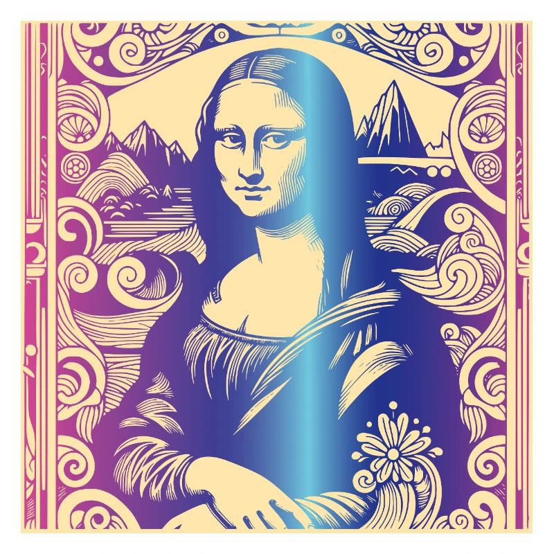 Frau Portrait mona lisa regenbogen modern paris