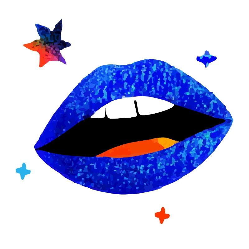 Elektrischer blauer Lippenpopp