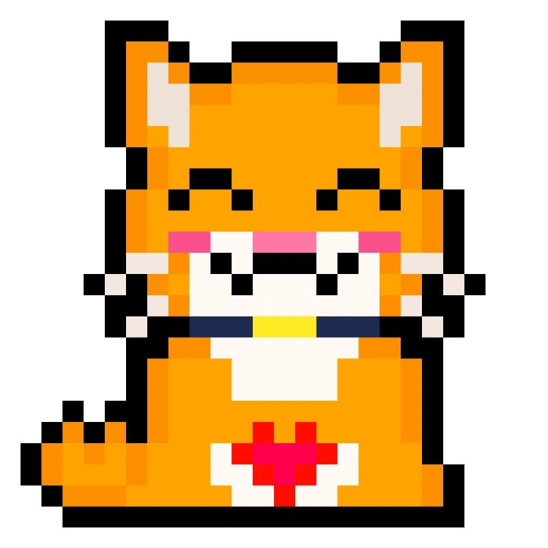 Pixelkatze mit Herz