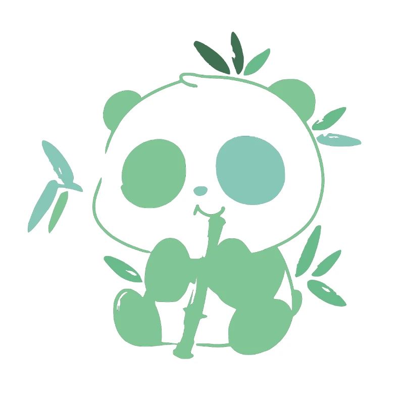 Panda avec bambou – illustration délicate