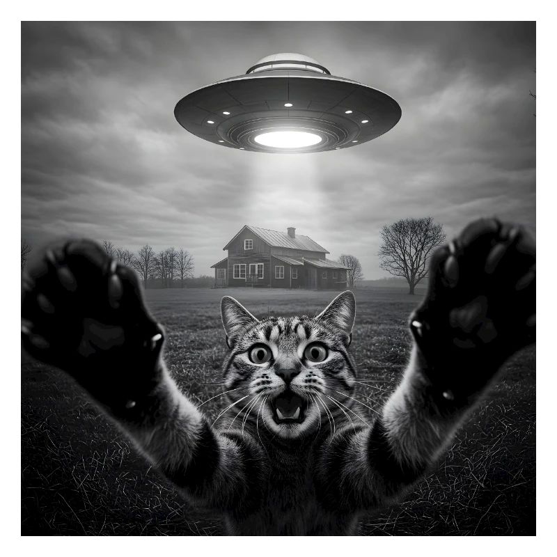 Design drôle d’extraterrestre d’un chat spatial OVNI