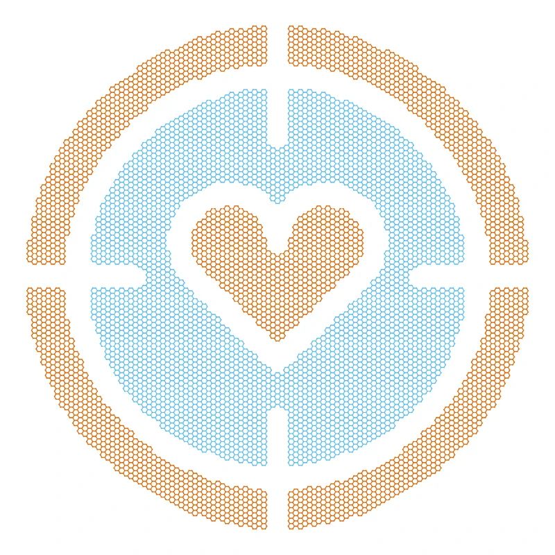 Heart in Target Emblem, honeycomb pattern