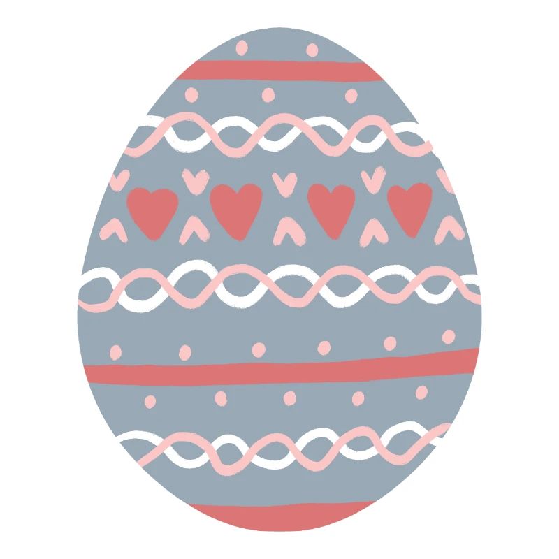 Pastel Hearts Egg Pattern