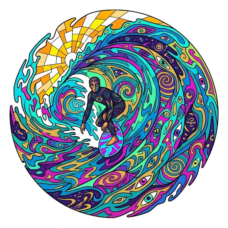Vague de surf psychédélique