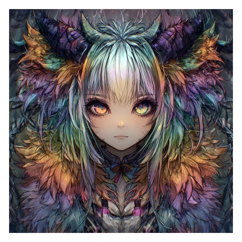 Feather Dream Mythical Creature Portrait