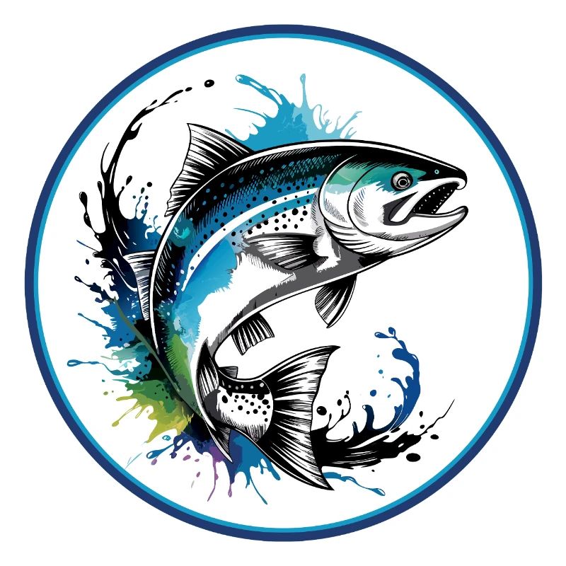 Springender Lachs