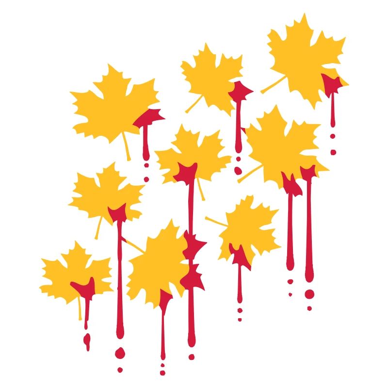 graffiti blood drops red maple leaf pattern tart