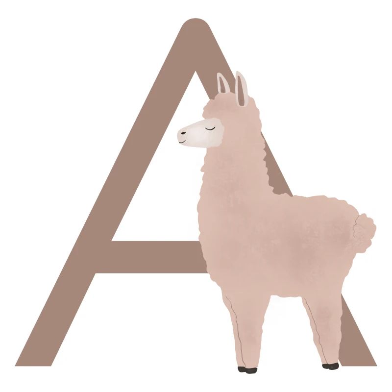A - ALPAKA - ABC, Alphabet, Buchstabe, Tier