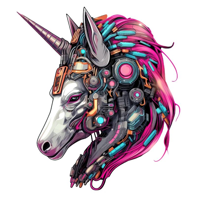 Cooler Einhorn-Cyborg-Roboter - Einzigartiges