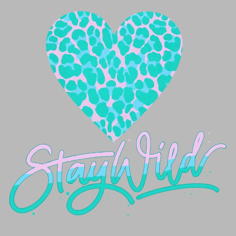 Stay Wild with leopard pattern heart