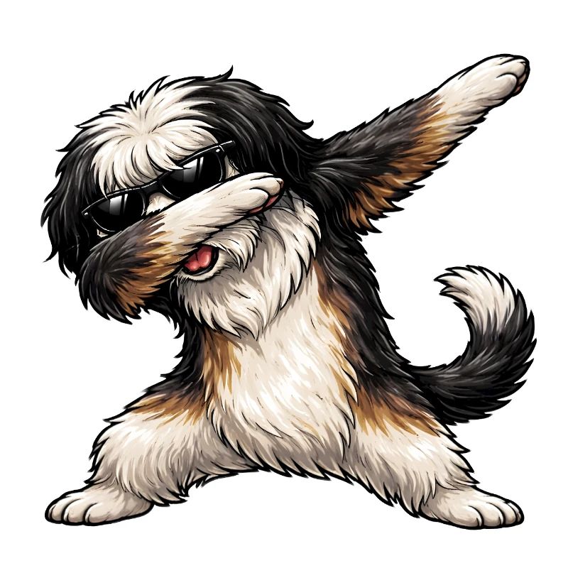 Dabbing Tibet Terrier