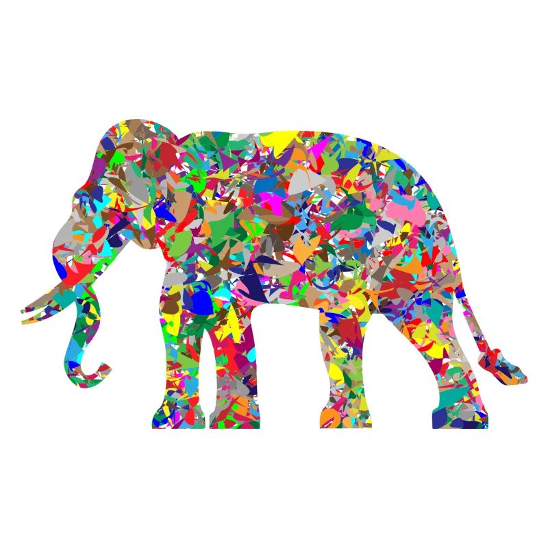 Elefant bunte Farbkleckse Geschenk Geschenkidee