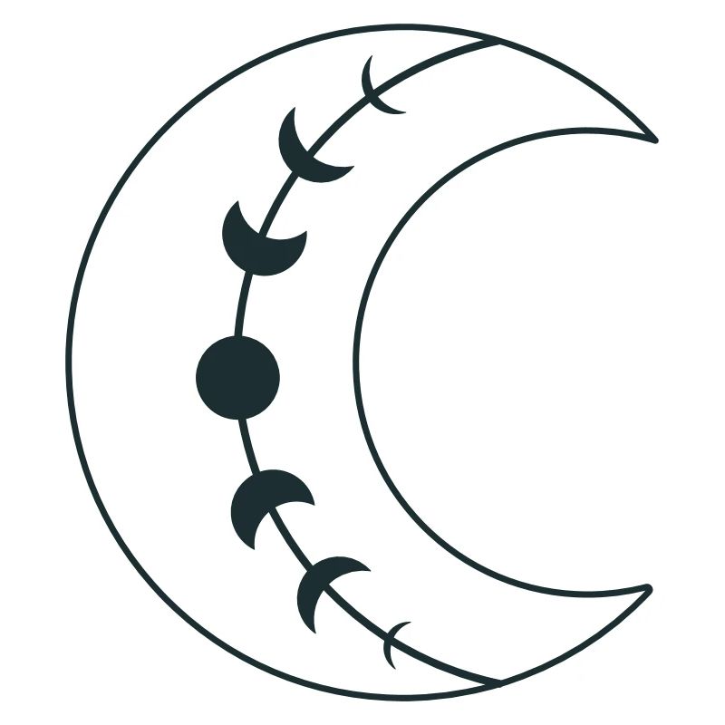 Large single BOHO crescent moon phases