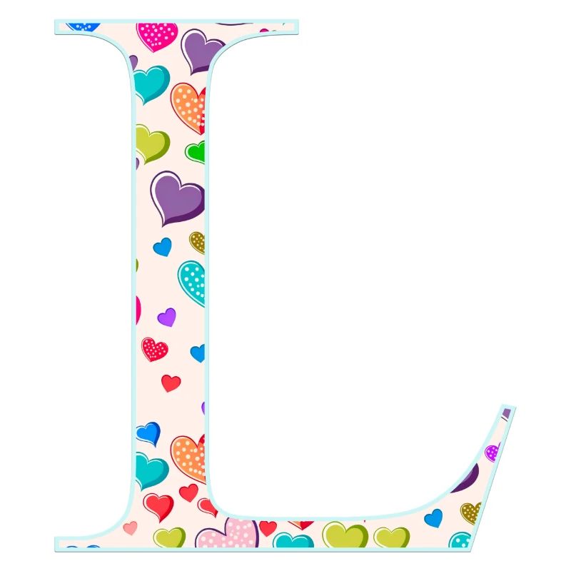 Customizable Monogram L Heart Pattern