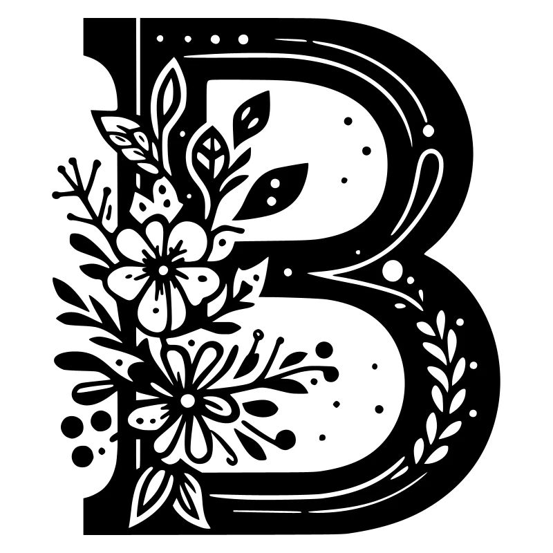 Buchstabe B Floral